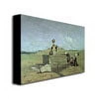 Trademark Fine Art "Brenton Woman at the Well" Canvas Wall Art by Jean Baptiste Corot