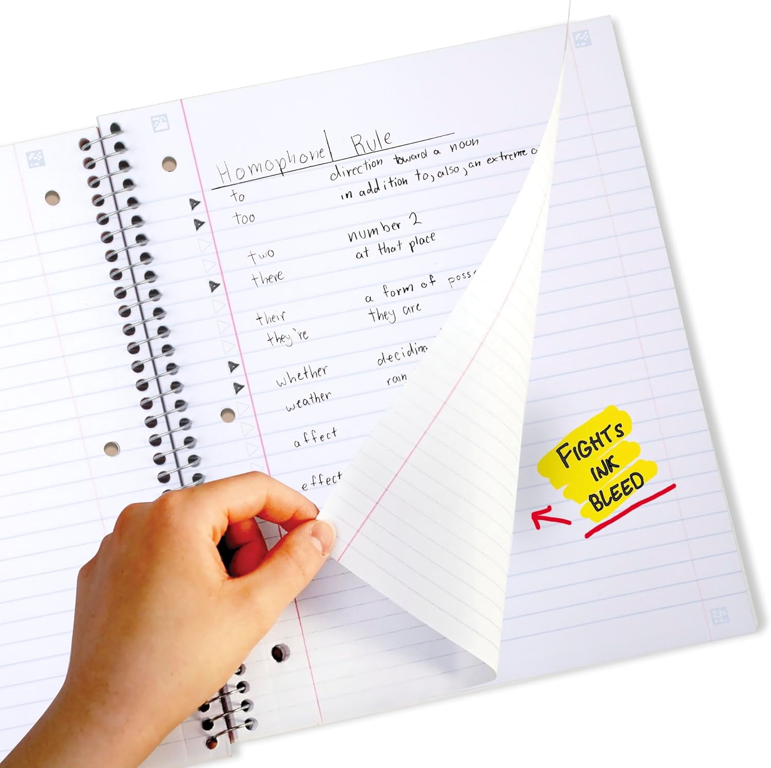 General Spiral Notebook + Study App, 4 Pack, 1 Subject, Wide Ruled Paper, 8" x 10-1/2", 100 Sheets, Fights Ink Bleed, Water Resistant Cover, Purple, Pink, Gray and Blue (930105-ECM)