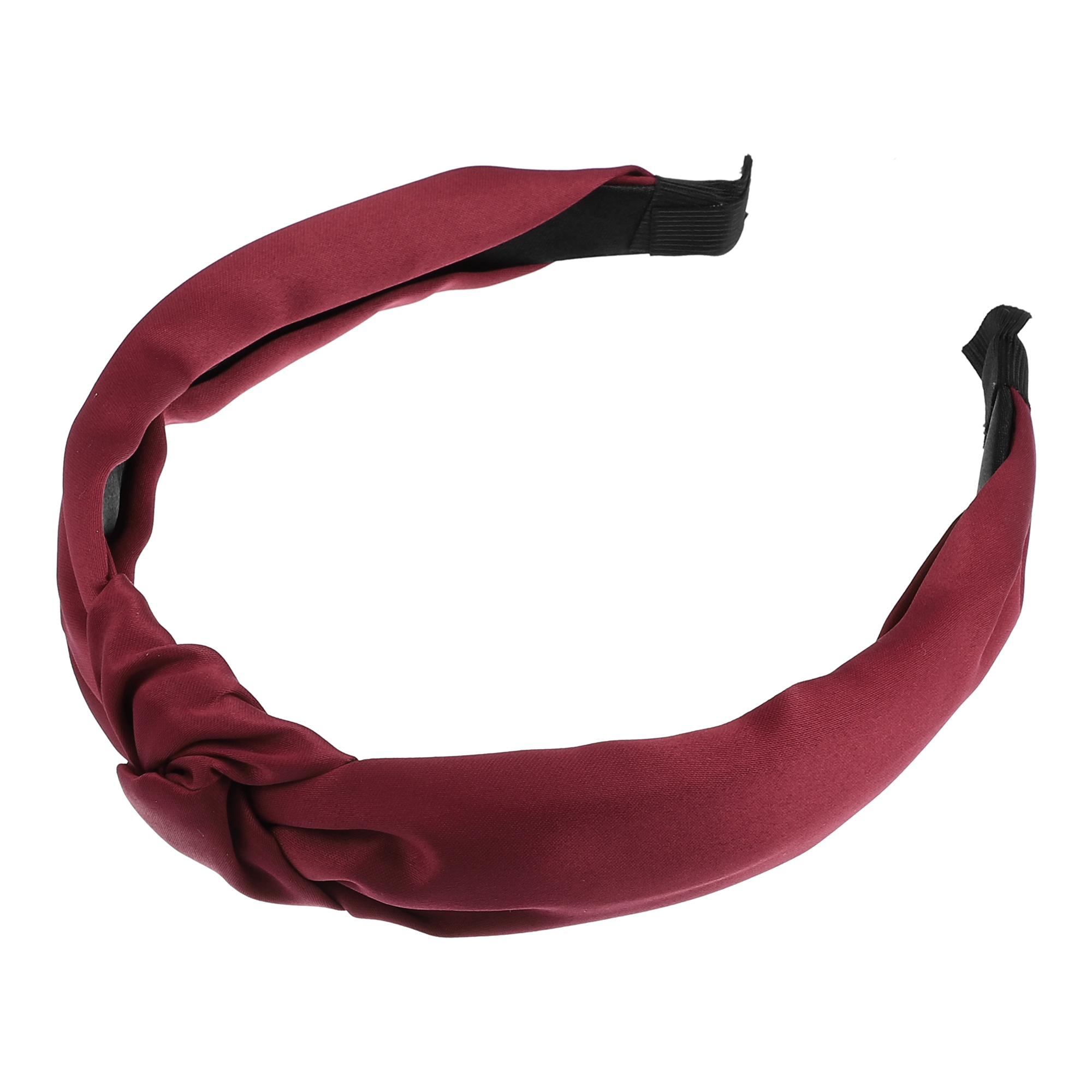 Unique Bargains Satin Knot Headband Hairband for Women 1.2 Inch Wide Wine Red