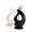 WHITE AND BALCK, variant on Modern Abstract Sculpture Vase, Minimalist Black Single Stem Flower Vase, Elegant Hollow Design Decorative Accent for Living Room, Bedroom, Office(Black)