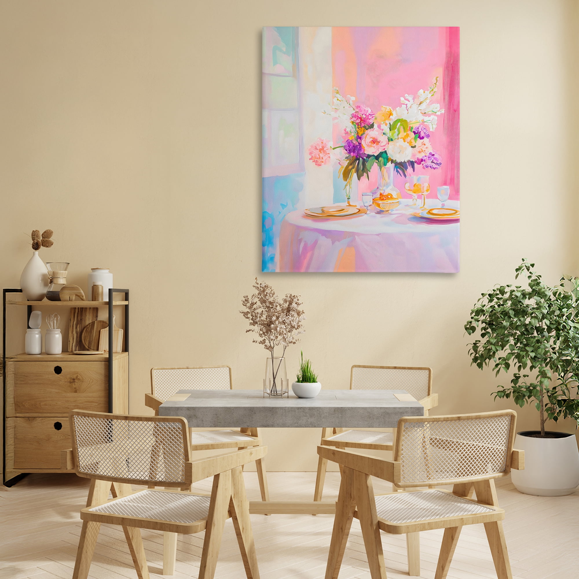 Stupell Industries Pink Brunch with Romantic Bouquet Canvas Wall Art, design by The Prints Vibe
