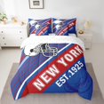 thumbnail image 2 of Erosebridal Rugby Bed in a Bag King size,Stripes Sport Bedding King Size,Football Gaming Decor (New York),Reversible,Ultra Soft,7pcs, 2 of 5