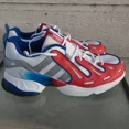 thumbnail image 1 of Ad-id-as Shoes Men's Style LVL 029002Color White/Red-Blue, Size 12Used in good c, 1 of 6
