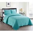 thumbnail image 1 of Home Collection 3 Piece KingCalifornia King Over Size Embossed Solid Grey Color Coverlet Bedspread New Veronica, 1 of 1