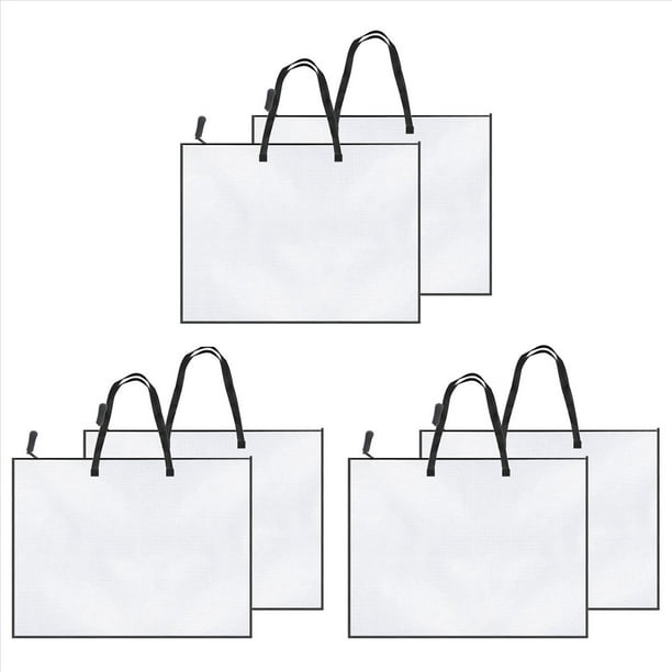 Paquete de 6 Estuches para Portafolios de Arte de 19 X 25 Pulgadas, Carpetas para Obras de Arte, Bolsa de Almacenamiento de Carteles con Cremallera y Carpeta con Asa