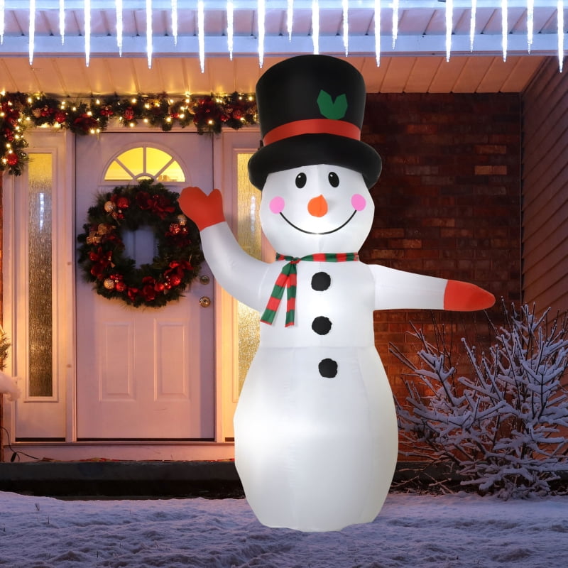 Alvantor Christmas Inflatables Snowman with LED Lights, Blow-Up Yard Decoration 66.25"x31.5"x94.5" White