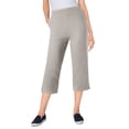 thumbnail image 2 of Woman Within Plus Size Capri Elastic Waist Stretch Fineline Denim Jean (Petite Available), 2 of 6