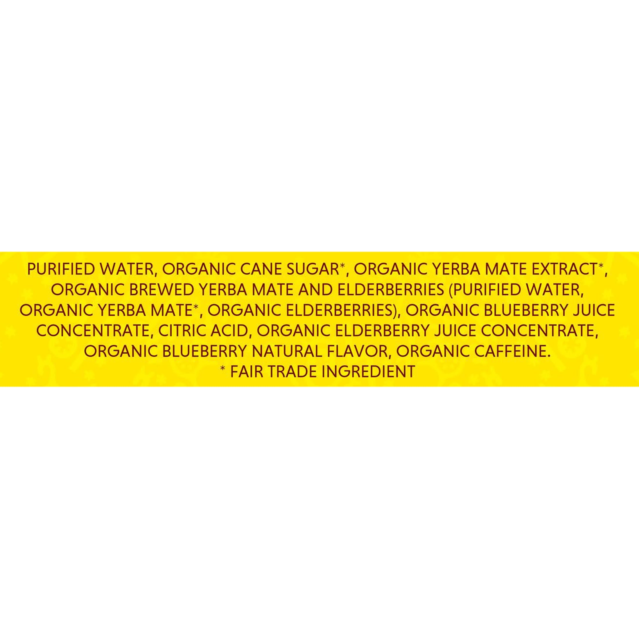 Guayaki Yerba Mate, Clean Energy Drink Alternative, Organic Bluephoria, 15.5oz Pack of 12, 150mg Caffeine