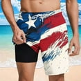 thumbnail image 2 of FAVIPT Mens Swim Trunks Fourth of July USA Flag Shorts Drawstring Elastic Waist Shorts with Liner Lounge Summer 2025 Beach Shorts Pockets Vacation Soft Shorts Wine,XXL, 2 of 6