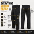 thumbnail image 4 of Riggermen Mens Cargo Work Pant Elasticated Waist Relaxed Fit Black, 30Wx30L, 4 of 8