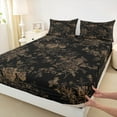 thumbnail image 3 of Feelyou Black Gold Flower Full Size Sheets, Retro French Floral Bed Sheets, Countryside Theme Sheet Sets, Super Cozy Room Decor, 4-Piece, 3 of 7