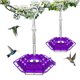 thumbnail image 4 of Bsvklp Comederos para colibríes - Comedero para pájaros silvestres con foso integrado (púrpura), 4 of 9