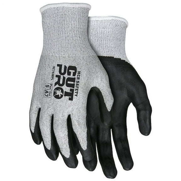 Mcr Safety Coated Gloves,Black Coating,L,PK12 92743BPL