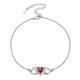 thumbnail image 1 of Pulsera de tobillo Silvora de plata esterlina para mujer con piedra de nacimiento de corazón de julio, 1 of 8