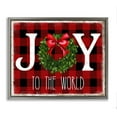 thumbnail image 5 of Stupell Industries Joy To World Christmas Charm Buffalo Plaid Luster Gray Framed Floating Canvas Wall Art, 24x30, by Deborah Brown, 5 of 5