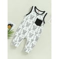 thumbnail image 4 of Bagilaanoe Newborn Baby Girl Boys Jumpsuit Print Sleeveless Bodysuit 3M 6M 9M 12M 18M Infant Ribbed One Piece Romper, 4 of 8