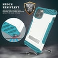 thumbnail image 4 of Case for iPhone 11 Pro Max, White/Turquoise Tri-Shield [Military Grade] Rugged Cover with Metal Kickstand [Includes Wrist Strap Lanyard] for Apple iPhone 11 Pro Max (2019, 6.5" Model), 4 of 10