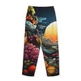 thumbnail image 5 of Goofa Sunset Floral Fantasy Landscape Printed Soft Pajama Pants for Women, Wide Leg Comfy Casual Lounge Yoga Pants-Large, 5 of 9