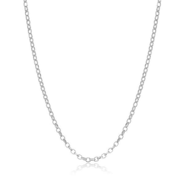 925 Sterling Silver Italian Rhodium Plated/Gold Plated/Rose Gold Plated Diamond-Cut Rolo 16 2" Chain Necklace Jewelry for Women or Teens