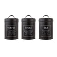 thumbnail image 2 of Metal Kitchen Canister Set Coffee Tea Sugar Tins Containers Food Storage Jars Bottles 1200ml Capacity, 2 of 9