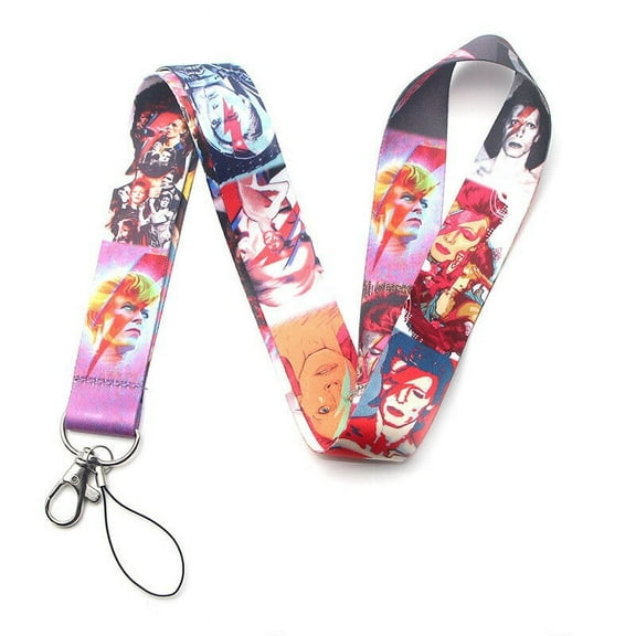 Anime Source Rock and Roll Legend 80s David Bowie Lanyard Keychain ID Badge Holder