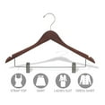 thumbnail image 4 of INTERNATIONAL HANGER Rubber Coated Non-Slip Walnut Wood Combo Hanger for Tops or Pants, 25 Pack, 4 of 5