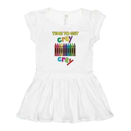 

Inktastic Time to Get Cray Cray Crayons Humor Gift Toddler Girl Dress