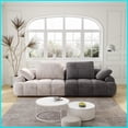 thumbnail image 4 of Modern 2-Seat Sofa with Thickened Suede Fabric, 86.6'' Large Size for Living Room, Beige & Grey Contrast Design, 4 of 12