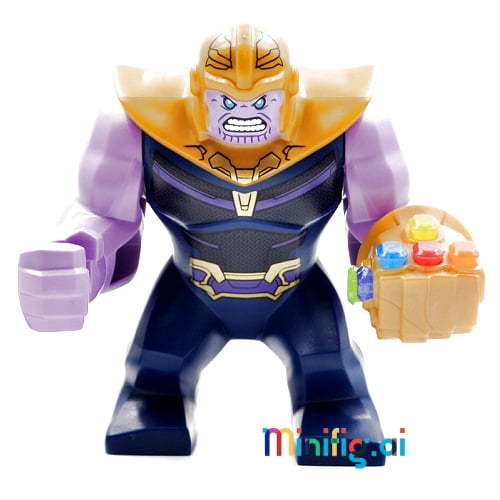 LEGO Thanos Minifigure with Gauntlet and 6 Infinity Stones from Infinity War