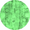 thumbnail image 1 of Ahgly Company Indoor Round Abstract Emerald Green Modern Area Rugs, 4' Round, 1 of 4