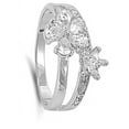 thumbnail image 4 of Clear CZ Teardrop Star Flower Ring .925 Sterling Silver Band White Jewelry Female Size 10, 4 of 4
