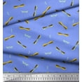 thumbnail image 2 of Soimoi Blue Rayon Fabric Bow & Dragonfly Insect Print Fabric by Yard 42 Inch Wide, 2 of 3