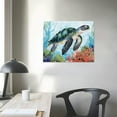 thumbnail image 3 of Nawypu Ocean Animals Canvas Wall Art Sea Turtle Fish Pictures Bathroom Wall Decor Watercolor Blue Crab Seahorse Printed Pictures Artwork Modern Home Decoration for Kids Bedroom Ready to Hang, 3 of 4