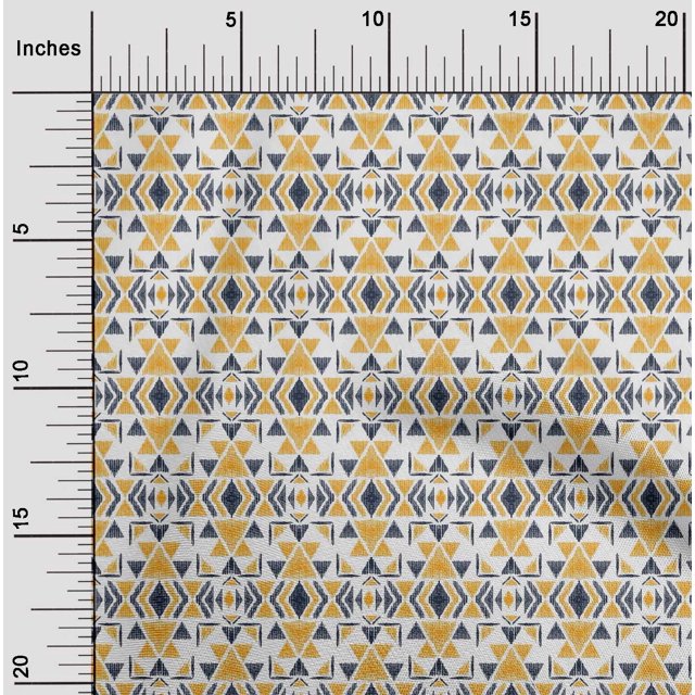 oneOone Tissu Polyester Lycra Triangle Imprimé Ikat Tissu au Mètre 56 Pouces de Large