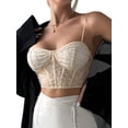 thumbnail image 3 of xiaxaixu Women´s Summer Mini Sling Vest Sleeveless Backless Low Cut Mesh Sequins Crop Tops, 3 of 7