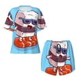 thumbnail image 4 of Naloa Sushi Salmon Surfing Women's Short-Sleeved Pajama Set, Loungewear, Summer pajamas, Breathable Cozy - Small, 4 of 9