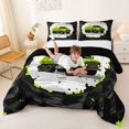 thumbnail image 3 of Manfei Cartoon Garbage Truck Full Size Comforter Sets,Green Theme Bedding Comforter Set,Black Reversible,3 Pieces,1 Comforter and 2 Pillowcases, 3 of 7