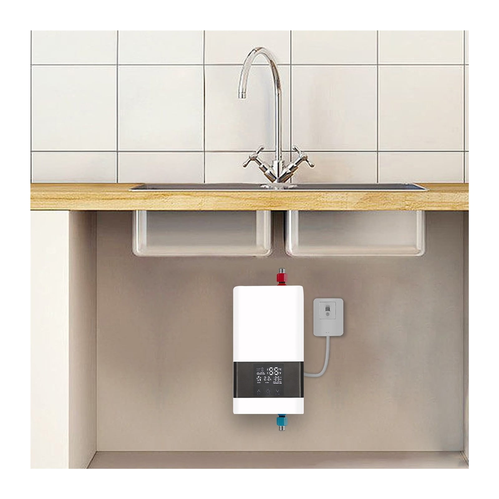4KW Mini Electric Tankless Water Heater Instant Hot Water Heater Waterproof IPx4 For Kitchen Bath Remote Control Boiler ,Safety Protections
