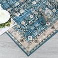thumbnail image 3 of EastVita Area Rugs Carpets Area Rug 8*10 Living Room Rug Vintage Traditional Rug Distressed Floral Print Indoor Retro Floor Cover Thin Rug for Bedroom Home Decor,Blue blue 8*10ft, 3 of 7