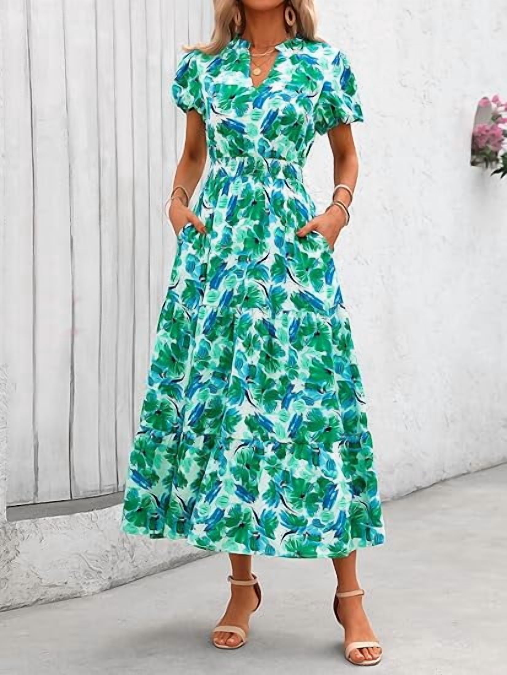 PRETTYGARDEN Women's Boho Maxi Dress, Floral photo 2
