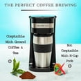 thumbnail image 4 of Black Personal Single Serve Coffee Maker with 14oz Travel Mug, Drip Small Auto Shut Off, Reusable Filter, Works Ground Only – Not for K-Cup Pods, 4 of 4