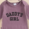 thumbnail image 6 of mgoYE Infant Baby Girl Fall Outfit Sweatshirt Romper Daddy's Girl Long Sleeve Jumpsuit Newborn Clothes(Purple,Newborn), 6 of 7