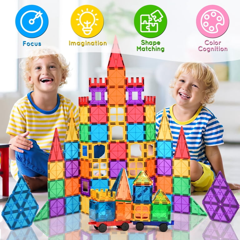 IYHN Magnetic Tiles Super Player Set, 102 Pieces photo 2