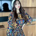 thumbnail image 2 of Summer Dress Women High Waist Bag Hip Skirt Lantern Sleeve Floral Slim Fit Waist Spring And Autumn Vestido Fashion Clothing, 2 of 6