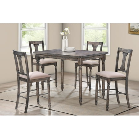 Best Master Furniture DEMI 5 Pcs Counter Height (Best Shape Dining Table For Small Space)