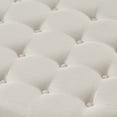 thumbnail image 4 of CQSXDA Large Round Upholstered Tufted Linen Wood Shelf Storage Coffee Table, For Living Room, Ivory, 4 of 7