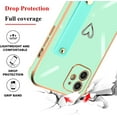 thumbnail image 3 of Compatible with iPhone 12 Case 6.1” Thin for Women Girls,Soft TPU Plating Bumper Wristband Holder Camera Lens Protection Phone Case Slim Shockproof Love Heart Cute Case Cover(Light Green), 3 of 7