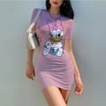 thumbnail image 1 of DisneyMinnie Mickey Mouse O neck Short sleeve ​Bodycon Dress 2022 Summer New Print Cartoon Fashion Sexy Ladies Beach Party DressL Gao Jinjia LED, 1 of 2