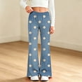 thumbnail image 6 of VIPOIN Girls' Boho Flare Pants Floral Print Vintage Y2K Style Bell Bottom Stretchy Trousers, 6 of 7