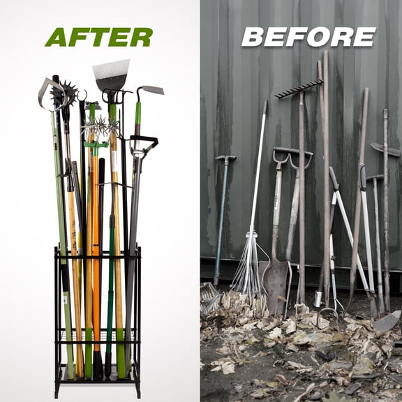 Sttoraboks Garden Tool Organizer, Yard Tool Tower Rack for Garage Organization and Storage